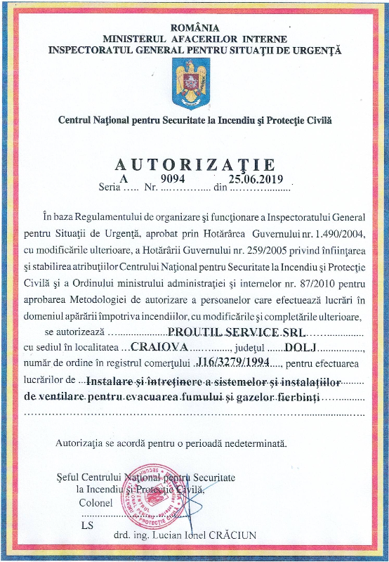 Certificare PROUTIL 4